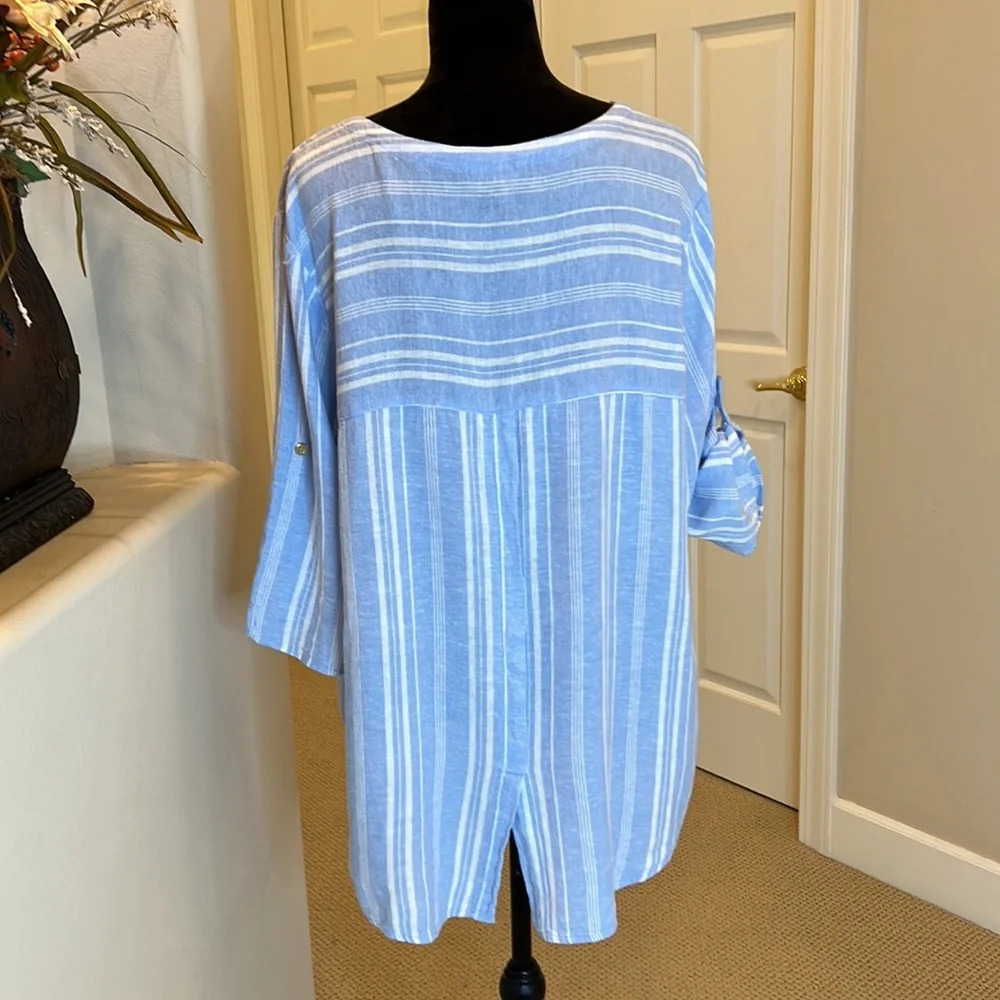 NWT Ellen Tracy Linen blend Top XL - Picture 8 of 13